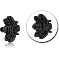 BLACK PVD COATED SURGICAL STEEL ATTACHMENT FOR BALL CLOSURE RING PIERCING