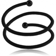 BLACK PVD COATED SURGICAL STEEL TWISTED WIRE BANGLE