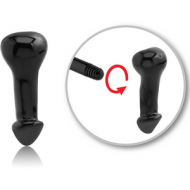 BLACK PVD COATED SURGICAL STEEL ATTACHMENT FOR 1.6 MM THREADED PIN - PENIS PIERCING