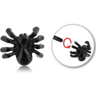 BLACK PVD COATED SURGICAL STEEL ATTACHMENT FOR 1.6 MM THREADED PIN - SPIDER PIERCING