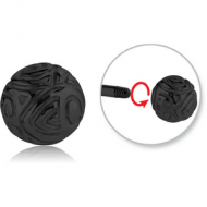 BLACK PVD COATED SURGICAL STEEL ATTACHMENT FOR 1.6 MM THREADED PIN - SWIRLS BALL PIERCING
