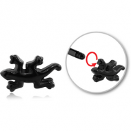 BLACK PVD COATED SURGICAL STEEL ATTACHMENT FOR 1.6 MM THREADED PINS - LIZARD PIERCING