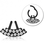 BLACK PVD COATED SURGICAL STEEL SLIDING JEWELLED CHARM FOR HINGED SEGMENT RING