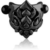 BLACK PVD COATED SURGICAL STEEL CARTILAGE SHIELD PIERCING