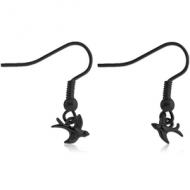 BLACK PVD COATED SURGICAL STEEL EARRINGS - BIRD