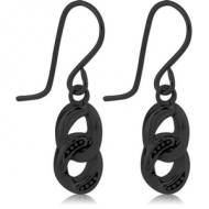 BLACK PVD COATED SURGICAL STEEL EARRINGS PAIR