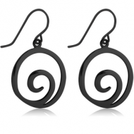 BLACK PVD COATED SURGICAL STEEL EARRINGS PAIR