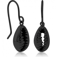 BLACK PVD COATED SURGICAL STEEL EARRINGS - SHELL