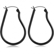 BLACK PVD COATED SURGICAL STEEL WIRE HOOP EARRINGS