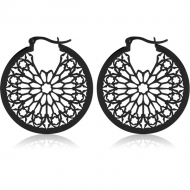 BLACK PVD COATED SURGICAL STEEL HOOP EARRINGS