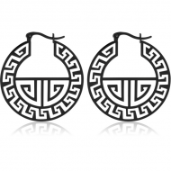 BLACK PVD COATED SURGICAL STEEL HOOP EARRINGS