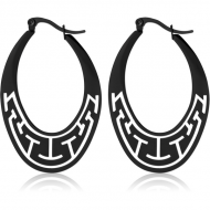 BLACK PVD COATED SURGICAL STEEL HOOP EARRINGS