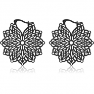 BLACK PVD COATED SURGICAL STEEL HOOP EARRINGS