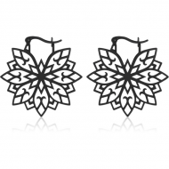 BLACK PVD COATED SURGICAL STEEL HOOP EARRINGS