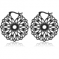 BLACK PVD COATED SURGICAL STEEL HOOP EARRINGS
