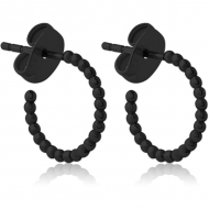 BLACK PVD COATED SURGICAL STEEL EAR STUDS PAIR