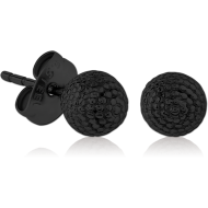 BLACK PVD COATED SURGICAL STEEL EAR STUDS