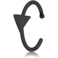 BLACK PVD COATED SURGICAL STEEL OPEN NOSE RING - TRIANGLE PIERCING