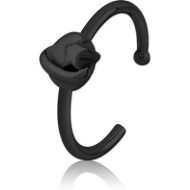 BLACK PVD COATED SURGICAL STEEL OPEN NOSE RING - EYE STAR PIERCING