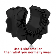 BLACK PVD COATED SURGICAL STEEL HALF TUNNEL PIERCING