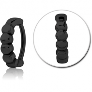 BLACK PVD COATED SURGICAL STEEL LIP CLCKER RING