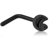 BLACK PVD COATED SURGICAL STEEL 90 DEGREE NOSE STUD PIERCING