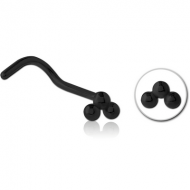 BLACK PVD COATED SURGICAL STEEL CURVED NOSE STUD PIERCING