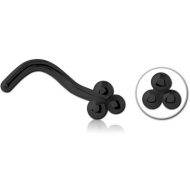 BLACK PVD COATED SURGICAL STEEL CURVED NOSE STUD PIERCING