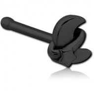 BLACK PVD COATED SURGICAL STEEL NOSE BONE PIERCING