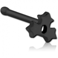 BLACK PVD COATED SURGICAL STEEL NOSE BONE - STAR PIERCING