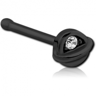 BLACK PVD COATED SURGICAL STEEL JEWELLED NOSE BONE PIERCING