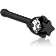 BLACK PVD COATED SURGICAL STEEL JEWELLED NOSE BONE PIERCING