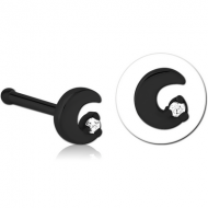 BLACK PVD COATED SURGICAL STEEL JEWELLED NOSE BONE PIERCING