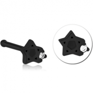 BLACK PVD COATED SURGICAL STEEL JEWELLED NOSE BONE PIERCING