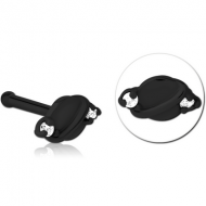 BLACK PVD COATED SURGICAL STEEL JEWELLED NOSE BONE PIERCING