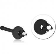 BLACK PVD COATED SURGICAL STEEL JEWELLED NOSE BONE PIERCING