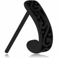BLACK PVD COATED SURGICAL STEEL SURGICAL STEEL STRAIGHT WRAP AROUND NOSE STUD - FILIGREE PIERCING