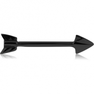 BLACK PVD COATED SURGICAL STEEL NIPPLE BAR - ARROW PIERCING