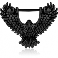 BLACK PVD COATED SURGICAL STEEL NIPPLE SHIELD - EAGLE PIERCING