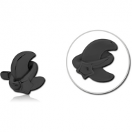 BLACK PVD COATED SURGICAL STEEL PUSH FIT ATTACHMENT FOR BIOFLEX INTERNAL LABRET - ANNULAR ECLIPSE AND STAR PIERCING