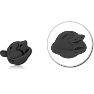BLACK PVD COATED SURGICAL STEEL PUSH FIT ATTACHMENT FOR BIOFLEX INTERNAL LABRET - EYE STAR PIERCING