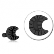 BLACK PVD COATED SURGICAL STEEL PUSH FIT ATTACHMENT FOR BIOFLEX INTERNAL LABRET - CRESCENT PIERCING