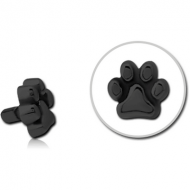 BLACK PVD COATED SURGICAL STEEL PUSH FIT ATTACHMENT FOR BIOFLEX INTERNAL LABRET - PLAIN ANIMAL PAW PIERCING