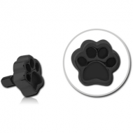 BLACK PVD COATED SURGICAL STEEL PUSH FIT ATTACHMENT FOR BIOFLEX INTERNAL LABRET - ANIMAL PAW INDENT PIERCING