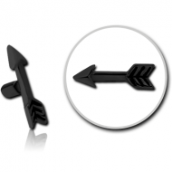 BLACK PVD COATED SURGICAL STEEL PUSH FIT ATTACHMENT FOR BIOFLEX INTERNAL LABRET - ARROW PIERCING