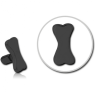 BLACK PVD COATED SURGICAL STEEL PUSH FIT ATTACHMENT FOR BIOFLEX INTERNAL LABRET - BONE PIERCING