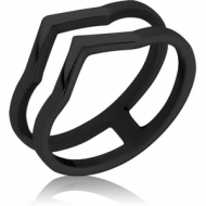 BLACK PVD COATED SURGICAL STEEL RING