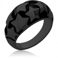 BLACK PVD COATED SURGICAL STEEL RING