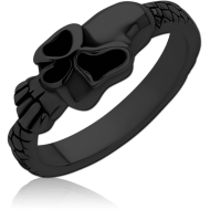 BLACK PVD COATED SURGICAL STEEL RING