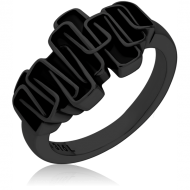 BLACK PVD COATED SURGICAL STEEL RING